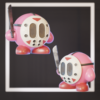kirby jason voorhees hallowen Art 3d print file original design creative model mashup art unique creation digital collectible figures fan horror icon character printable printing collectibles artistic fusion gaming creepy cute pop culture masked 3d print model - Mito3D