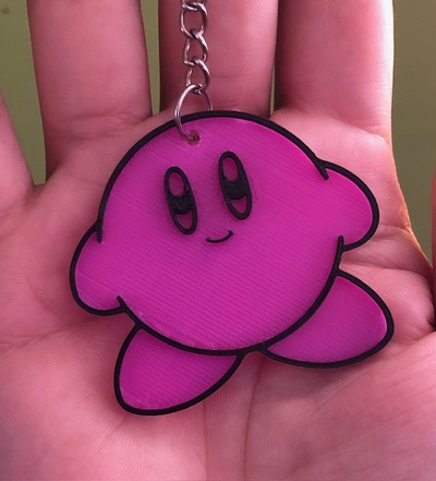 kirby keychain game 3d print model - Mito3D