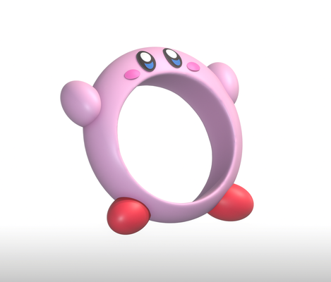kirby open mouth ring jewelry jewelry cute art rings fashion kawaii pink 3d print model - Mito3D