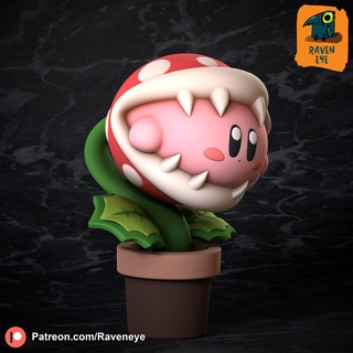 kirby piranha Game mario super bro loigi luigi nintendo switch figure statue cute anime 3d print model - Mito3D