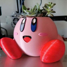 kirby planter - easy print nintendo household supports 3d print model - Mito3D