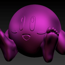 kirby sitting various seated Kirby con i piedi 3d print model - Mito3D