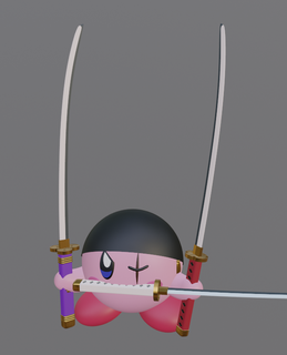 Kirby zoro arte Kirby manga anime nintendo carina zoro roronoro pezzo Rufy pirata 3d print model - Mito3D