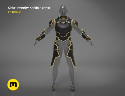 kirito size armor - integrity knight japanese movie online rekiho kawahary replica sao series sword wearable 3d print model - Mito3D