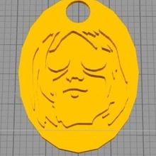 kirt cobain nirvana keychain 3d print model - Mito3D