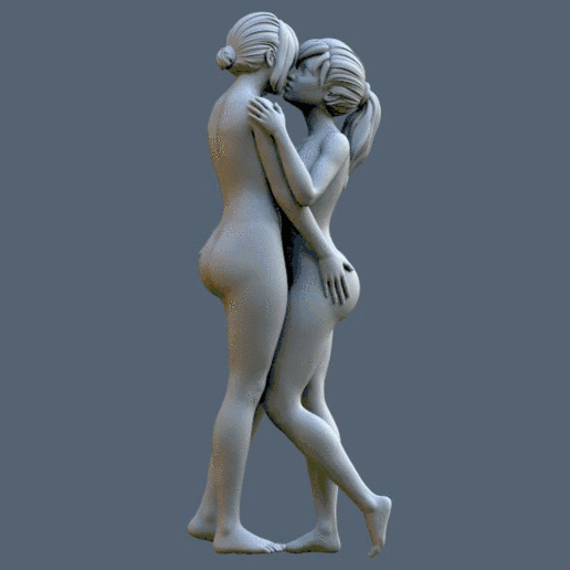 kiss love women 3D print model - Mito3D
