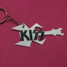 kiss 3d key chain various 3dlite band cool drawing guitar heavy keychain metal relief rock 3d print model - Mito3D