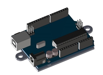 Kuss Arduino uno Montage Teller Fall Mantel montieren einfach Elektronik 3d print model - Mito3D