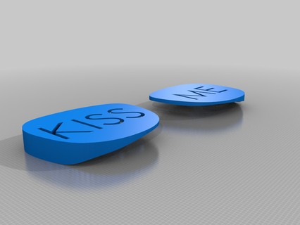 kiss glasses interactive art 3d print model - Mito3D
