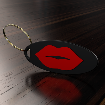 kiss keychain 3d keychains fusion 360 love fashion 3d print model - Mito3D