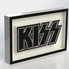 kiss-Plakette Kunst Musik taiced 3d print model - Mito3D