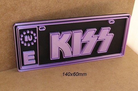 öpücük u2 mini kayıt logo afiş işaret tabela Avrupa müzik grup lisans tabak 3d print model - Mito3D