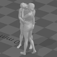 kissing couple kiss man woman grope 1 64 scale ho sexy making 3d print model - Mito3D