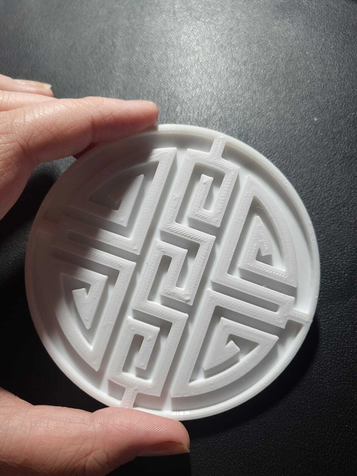 takım 3 bardak altlıkları oryantal tema Gözlük dekorasyon ev mutfak yaşayan kupalar 3D print model - Mito3D