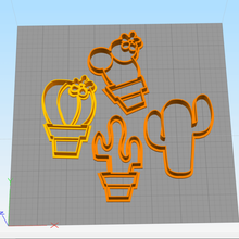 kit 4 cacto cortador de cookies a casa cactus 3d print model - Mito3D
