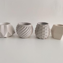 kit 4 Panela Bolores arte casa jardim suculento cacto cimento gesso concreto minimalista 3d print model - Mito3D
