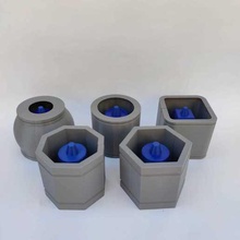 kit 5 pot moulds flowerpot cement mould mold plant concrete area cylinder cube hexagon octagon 3d print model - Mito3D