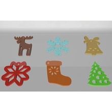 trousse 6 Noël ornements ornement jouet art maison saint renne campagne glace démarrage arbre étoile cloche 3d print model - Mito3D