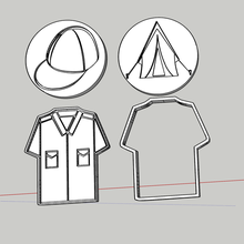 kit ragazzo scout tenda cappello camicia outboss rilievo biscotto taglierina 3d print model - Mito3D