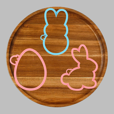 kit contento pasqua biscotto taglierina pascua cortadores de galleta galletas conejo huevo festa 3d print model - Mito3D