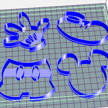 kit x4 mickey mouse home glove masite kitchen mass cookie sharp cutter disney 3d print model - Mito3D