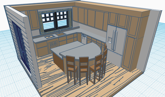 cucina centro isola colazione bar sgabello 3d print model - Mito3D