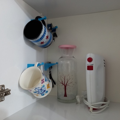 kitchen cupboard hanger brackets hanging items in cabinet cup holder hook cookie cutter organizer wall mounted bracket towel mom bag box waste freezer glasses 3d print model - Mito3D