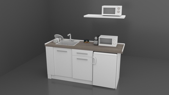 cocina diseño 01 comida oficina cena restaurante bar casa microonda refrigerador lavavajillas habitación 3d print model - Mito3D