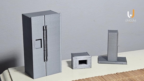 cozinha mobília kit escala 120 frigorífico extrator ventilador microondas forno 3d print model - Mito3D
