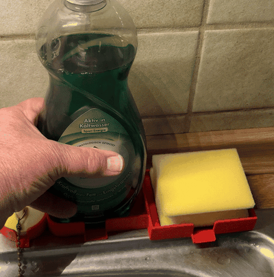 kitchen gadgets home shelf sink washing up liquid rinsing sponge process helper order 3d print model - Mito3D