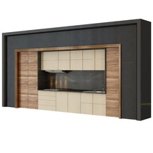 cocina moderna set de 2 la arquitectura conjunto kitchenset capucha horno gas fregadero 3d print model - Mito3D