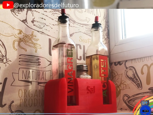 kitchen organizer oil vinegar salt tool 3d prints dinner dining room 3d print model - Mito3D