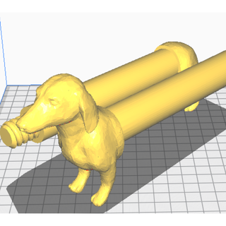 cucina roll titolare supporto bassotto cane mascotte 3d print model - Mito3D