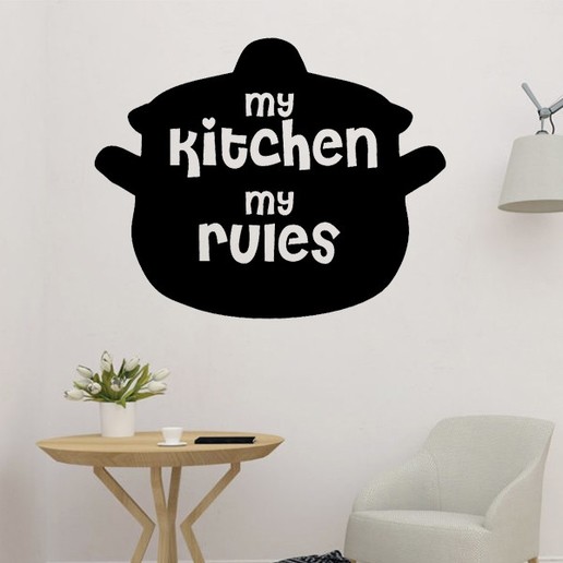 cuisine règles lettres décoration art mur décor citation 3D print model - Mito3D