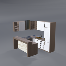 cocina conjunto arquitectura mueble mesa diseño interiores 3d muebles 3dddesign 3d print model - Mito3D