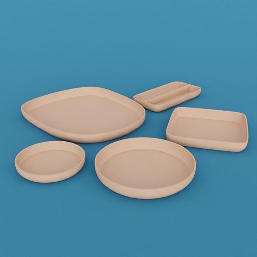 Küche flach Geschirr Öl Pfannen Essen 3D print model - Mito3D