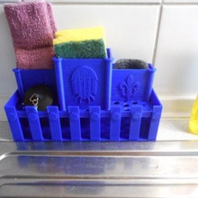 kitchen sink tidy sponge holder skewed edge 3d print model - Mito3D