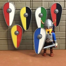 pipa escudo 2 cores personalizadas figuras playmobil escala jogos brinquedos arte brinquedo cavalheiro capacete exército miniaturas medieval casa boneca 3d print model - Mito3D