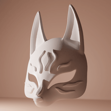 kitsune Japón máscara Moda japonés zorro juguete animal disfraz cosplay 3d print model - Mito3D