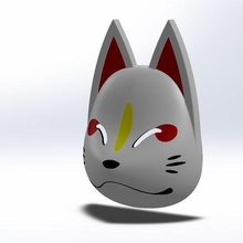 kitsune mask fashion maque japanese fox cosplay 3d print model - Mito3D