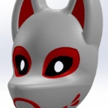 Kitsune maske moda Kostüm oyunu Japonca maque tilki 3d print model - Mito3D