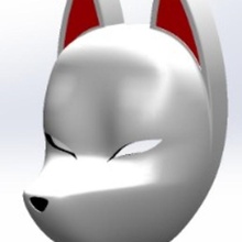 kitsune mask fashion cosplay japanese maque fox 3d print model - Mito3D
