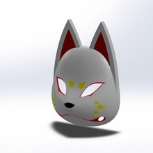 kitsune maschera moda maque giapponese Volpe cosplay kumihimo 3d print model - Mito3D