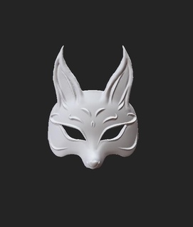 kitsune mascarar Bruxas máscara Halloween fantasia Raposa 3d print model - Mito3D