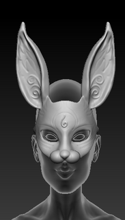 kitsune maschera lepre giapponese arte 3d decorazione samurai coelho 3d print model - Mito3D