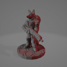 kitsune soldat ep 28mm 28mmscale anthro anthropomorphe éclipse Renard fuchs Lycanthrope miniature scifi starfinder voyageur vulpin wargaming loup garou Jeux 3d print model - Mito3D