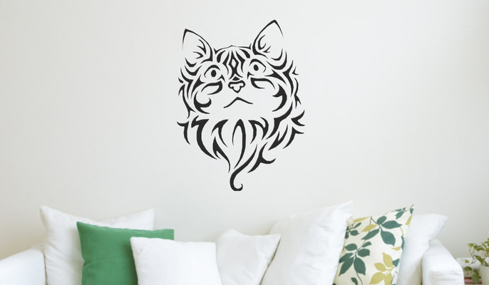 gatinho parede decoração arte casa enfeite 2d 2dart wall2d animais animal gato gatos 3d print model - Mito3D