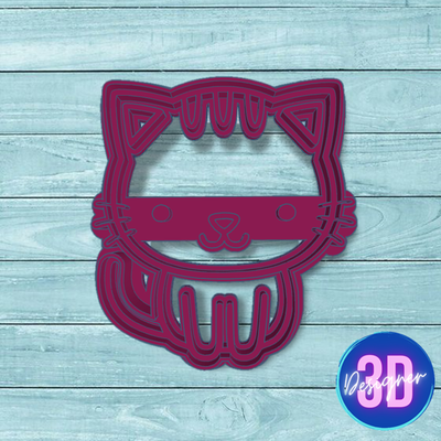 kitten - cookie cutter home label cutting mass framework cake cakes cupcakes cutters bakery porcelain ceramics clay fondant ballina pastry shop 3d print model - Mito3D