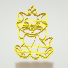 gatito arco galleta cortador +dxf Galleta Cocinando animal gato 3d print model - Mito3D