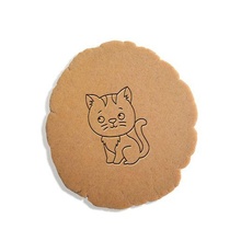 kitten cookie cutter cat cute fun baking dough shape kitchen bake cookies speculoos love poop 3d print model - Mito3D